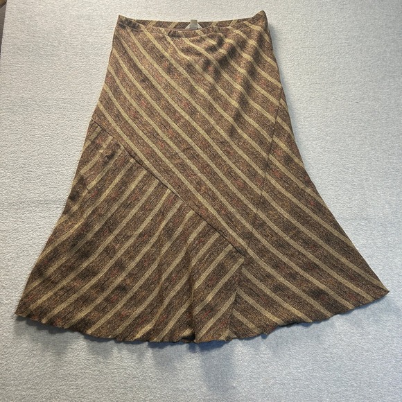Christopher & Banks Dresses & Skirts - Christopher Banks Midi Skirt Womens Large Patchwork Brown Stripe A Line Boho‎